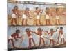 Wall Painting Depicting Sowing and Harvesting Scene, from the Tomb of Onsu at West Thebes, Close-Up-null-Mounted Giclee Print