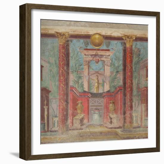 Wall painting from the cubiculum of a villa at Boscoreale, c.50-40 B.C-Roman Republican Period-Framed Giclee Print