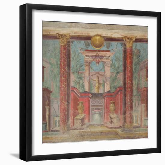 Wall painting from the cubiculum of a villa at Boscoreale, c.50-40 B.C-Roman Republican Period-Framed Giclee Print