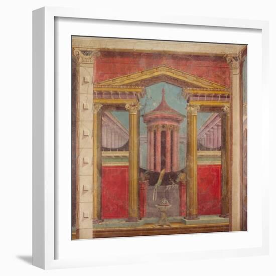 Wall painting from the cubiculum of a villa at Boscoreale, c.50-40 B.C-Roman Republican Period-Framed Giclee Print