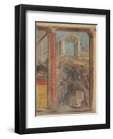 Wall painting from the cubiculum of a villa at Boscoreale, c.50-40 B.C-Roman Republican Period-Framed Premium Giclee Print