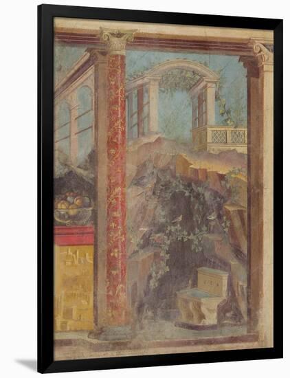 Wall painting from the cubiculum of a villa at Boscoreale, c.50-40 B.C-Roman Republican Period-Framed Giclee Print