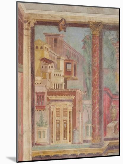 Wall painting from the cubiculum of a villa at Boscoreale, c.50-40 B.C-Roman Republican Period-Mounted Giclee Print