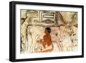 Wall Painting from the Tomb of Methethi, Saqqara, Ancient Egypt, Old Kingdom, C2371-2350 Bc-null-Framed Giclee Print