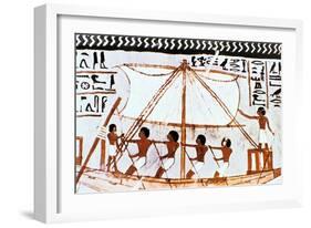 Wall Painting from Tomb of Sennefer, Abydos, Ancient Egypt, 18th Dynasty, C1450 Bc-null-Framed Giclee Print