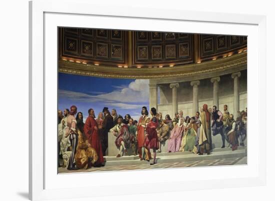 Wall Painting in the Academy of Arts, Paris, 1841 (Left Hand Side)-Paul Delaroche-Framed Giclee Print