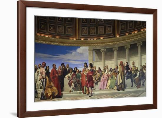 Wall Painting in the Academy of Arts, Paris, 1841 (Left Hand Side)-Paul Delaroche-Framed Giclee Print