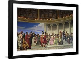 Wall Painting in the Academy of Arts, Paris, 1841 (Left Hand Side)-Paul Delaroche-Framed Giclee Print