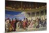 Wall Painting in the Academy of Arts, Paris, 1841 (Left Hand Side)-Paul Delaroche-Mounted Giclee Print