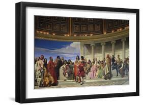 Wall Painting in the Academy of Arts, Paris, 1841 (Left Hand Side)-Paul Delaroche-Framed Giclee Print