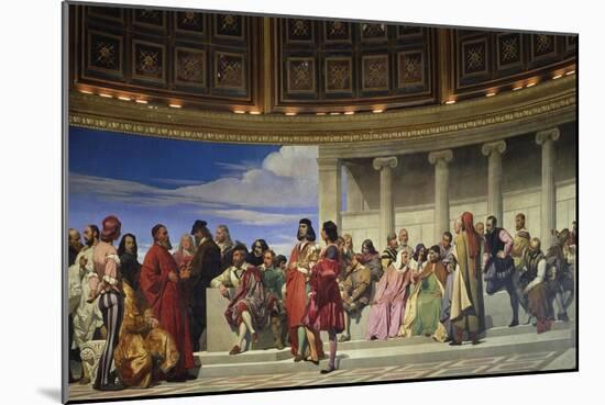 Wall Painting in the Academy of Arts, Paris, 1841 (Left Hand Side)-Paul Delaroche-Mounted Giclee Print