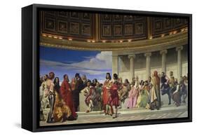 Wall Painting in the Academy of Arts, Paris, 1841 (Left Hand Side)-Paul Delaroche-Framed Stretched Canvas