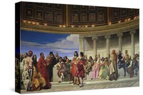 Wall Painting in the Academy of Arts, Paris, 1841 (Left Hand Side)-Paul Delaroche-Stretched Canvas