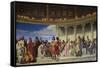 Wall Painting in the Academy of Arts, Paris, 1841 (Left Hand Side)-Paul Delaroche-Framed Stretched Canvas