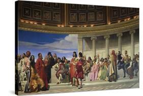 Wall Painting in the Academy of Arts, Paris, 1841 (Left Hand Side)-Paul Delaroche-Stretched Canvas