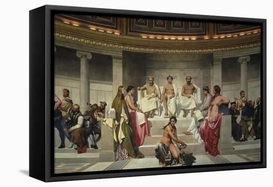 Wall Painting in the Academy of Arts, Paris, 1841 (Middle Part)-Paul Delaroche-Framed Stretched Canvas