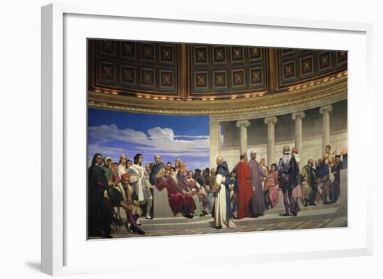 Wall Painting in the Academy of Arts, Paris, 1841 (Right Hand Side)-Paul Fischer-Framed Giclee Print