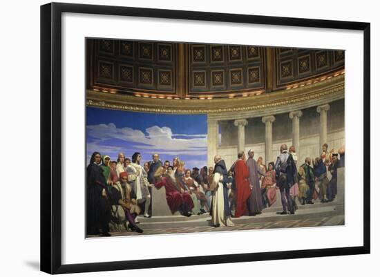 Wall Painting in the Academy of Arts, Paris, 1841 (Right Hand Side)-Paul Fischer-Framed Giclee Print