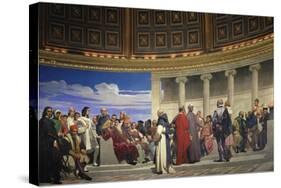 Wall Painting in the Academy of Arts, Paris, 1841 (Right Hand Side)-Paul Fischer-Stretched Canvas