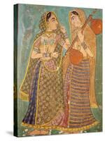 Wall Painting in the Palace, Bundi, Rajasthan, India, Asia-Bruno Morandi-Stretched Canvas