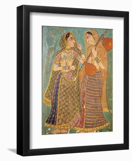 Wall Painting in the Palace, Bundi, Rajasthan, India, Asia-Bruno Morandi-Framed Photographic Print