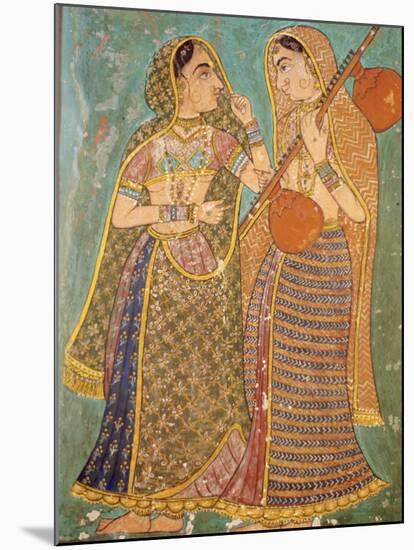 Wall Painting in the Palace, Bundi, Rajasthan, India, Asia-Bruno Morandi-Mounted Photographic Print