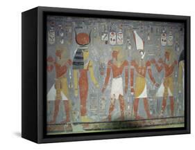 Wall Painting in the Tomb of Horemheb, Valley of the Kings, Thebes, Egypt, Africa-Gavin Hellier-Framed Stretched Canvas