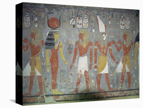 Wall Painting in the Tomb of Horemheb, Valley of the Kings, Thebes, Egypt, Africa-Gavin Hellier-Stretched Canvas