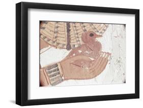 Wall Painting of Bird in Hand in Tomb of Nakht, Valley of Nobles, UNESCO World Heritage Site-Walter Rawlings-Framed Photographic Print