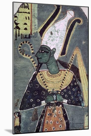 Wall painting of Osiris Khenti-Amentiu, from a tomb at Thebes. Artist: Unknown-Unknown-Mounted Giclee Print