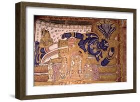 Wall Painting of the God Vishnu Resting on a Snake-null-Framed Giclee Print