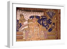 Wall Painting of the God Vishnu Resting on a Snake-null-Framed Giclee Print