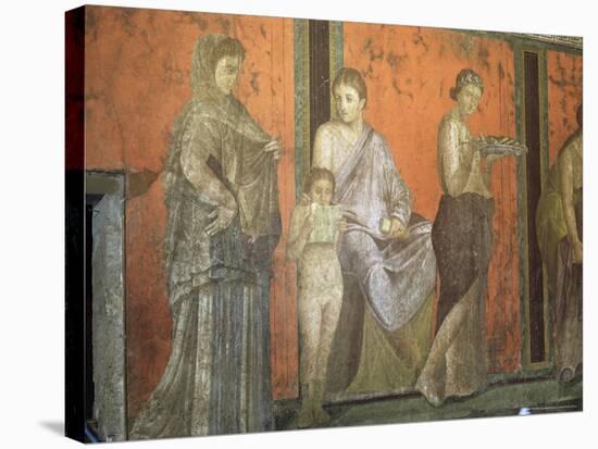 Wall Paintings, Villa of the Mysteries, Pompeii, Unesco World Heritage Site, Campania, Italy-Christina Gascoigne-Stretched Canvas