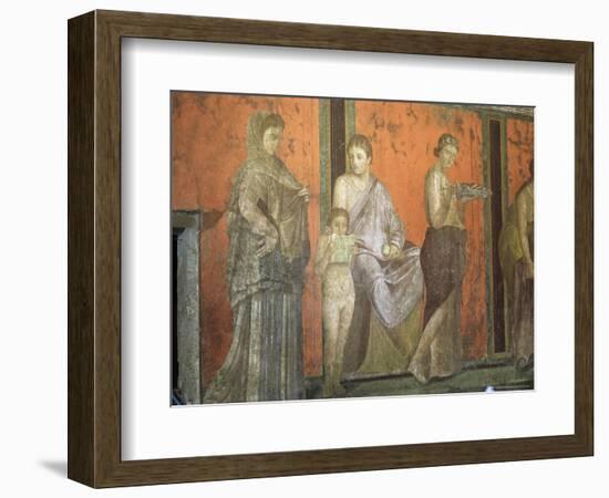 Wall Paintings, Villa of the Mysteries, Pompeii, Unesco World Heritage Site, Campania, Italy-Christina Gascoigne-Framed Photographic Print