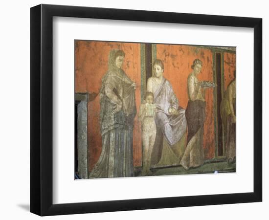 Wall Paintings, Villa of the Mysteries, Pompeii, Unesco World Heritage Site, Campania, Italy-Christina Gascoigne-Framed Photographic Print