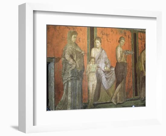 Wall Paintings, Villa of the Mysteries, Pompeii, Unesco World Heritage Site, Campania, Italy-Christina Gascoigne-Framed Photographic Print