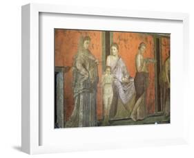 Wall Paintings, Villa of the Mysteries, Pompeii, Unesco World Heritage Site, Campania, Italy-Christina Gascoigne-Framed Photographic Print