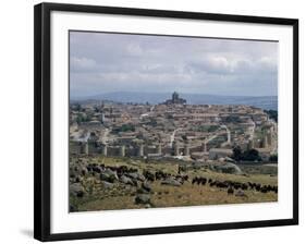 Wall Rebuilt by Alfonso VI in 1090 Ad. includes 9 gate entrances to City, with Cathedral center-Eliot Elisofon-Framed Photographic Print