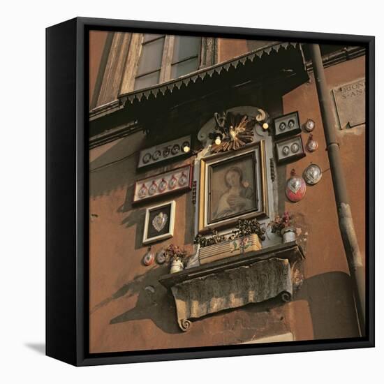 Wall shrine to the Virgin Mary, Rione di Sant' Angelo-null-Framed Stretched Canvas