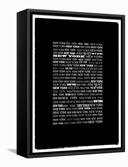 Wall Signs - New York - Black Version-Philippe Hugonnard-Framed Stretched Canvas
