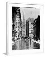 Wall Street and Trinity Church Spire, New York-J.S. Johnston-Framed Photographic Print