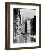 Wall Street and Trinity Church Spire, New York-J.S. Johnston-Framed Photographic Print