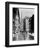 Wall Street and Trinity Church Spire, New York-J.S. Johnston-Framed Photographic Print