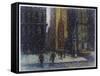 Wall Street Blizzard, New York City-Patti Mollica-Framed Stretched Canvas