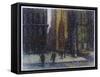 Wall Street Blizzard, New York City-Patti Mollica-Framed Stretched Canvas