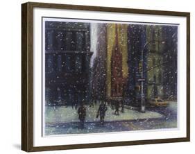 Wall Street Blizzard, New York City-Patti Mollica-Framed Giclee Print