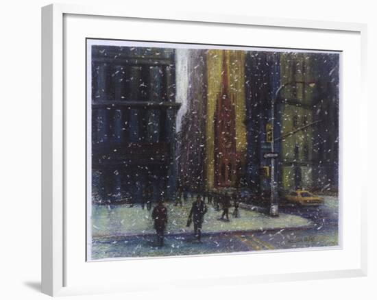 Wall Street Blizzard, New York City-Patti Mollica-Framed Giclee Print