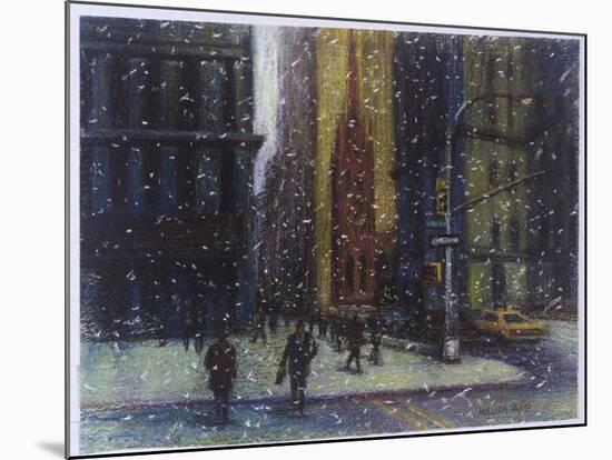 Wall Street Blizzard, New York City-Patti Mollica-Mounted Giclee Print