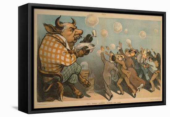 Wall Street Bubbles - Always the Same Cartoon-null-Framed Stretched Canvas