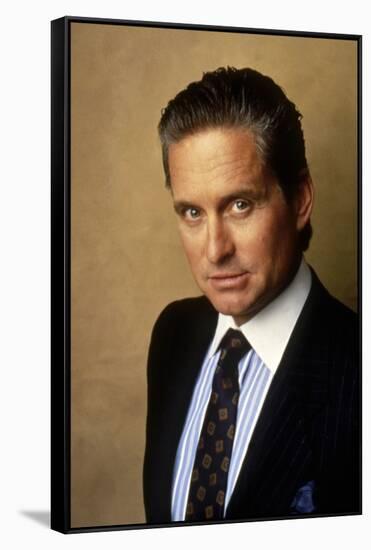 Wall street by Oliver Stone with Michael Douglas, 1987 (photo)-null-Framed Stretched Canvas
